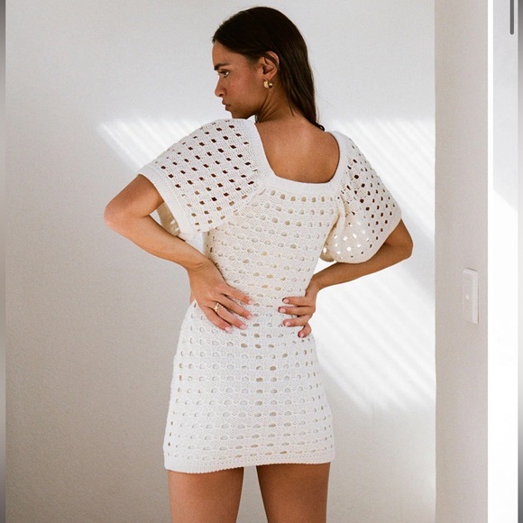 NWT‎ SABO SIZE M Dulce Knit Dress MINI CROCHET - Picture 2 of 6